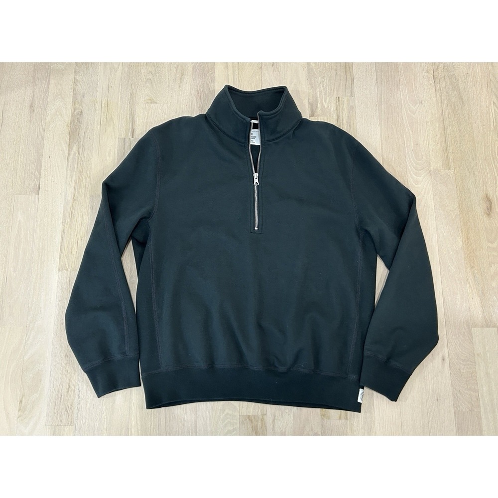REIGNING CHAMP Green 1/4 Zip Pullover Sweater Sz Large Cotton Vietnam
